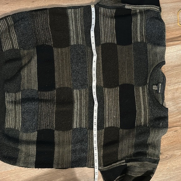 Marc Edwards Mens Vintage 90s Sweater XL Multicolor Geometric Patchwork - Picture 5 of 6